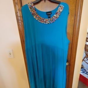 Summer dress with beaded nexk